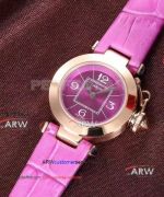 Perfect Replica Cartier Miss Pasha 28MM Watch Rose Gold Purple Dial